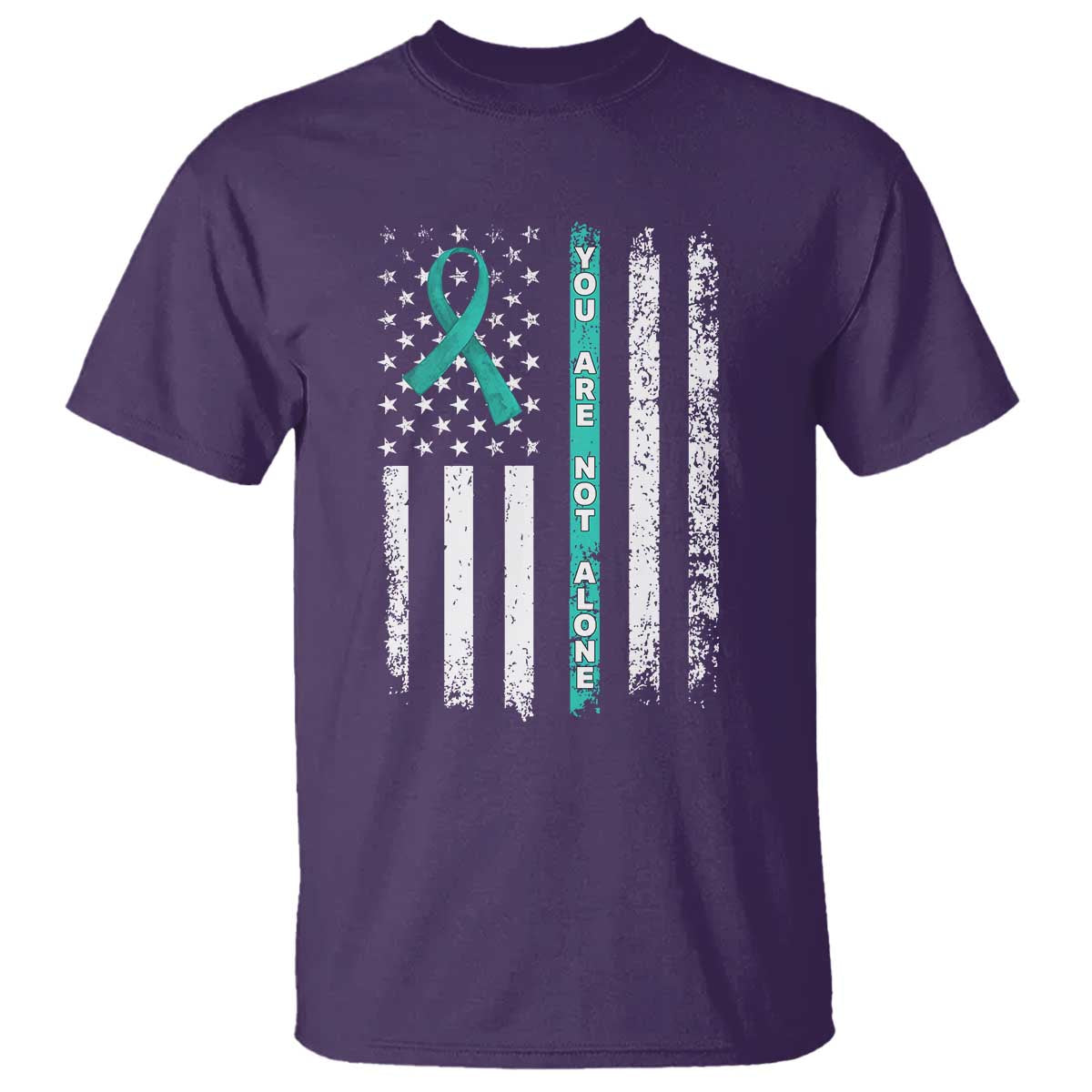 Sexual Assault Awareness T Shirt You Are Not Alone Ribbon Flag TS14 Purple Print Your Wear