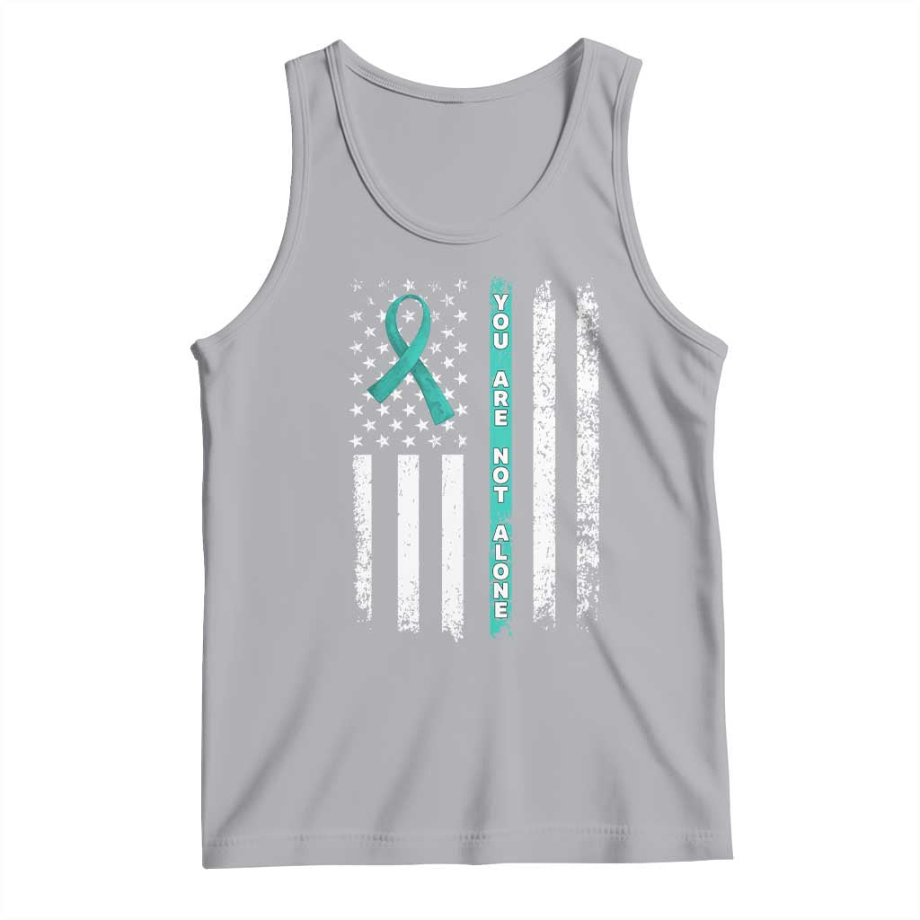 Sexual Assault Awareness Tank Top You Are Not Alone Ribbon Flag TS14 Athletic Heather Print Your Wear