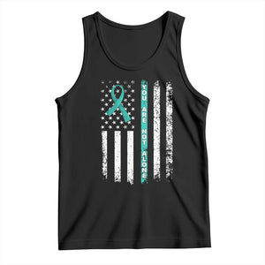 Sexual Assault Awareness Tank Top You Are Not Alone Ribbon Flag TS14 Black Print Your Wear