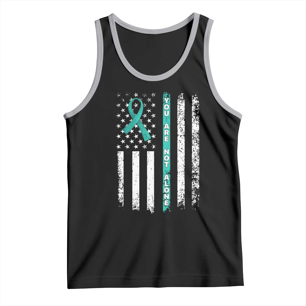 Sexual Assault Awareness Tank Top You Are Not Alone Ribbon Flag TS14 Black Athletic Heather Print Your Wear