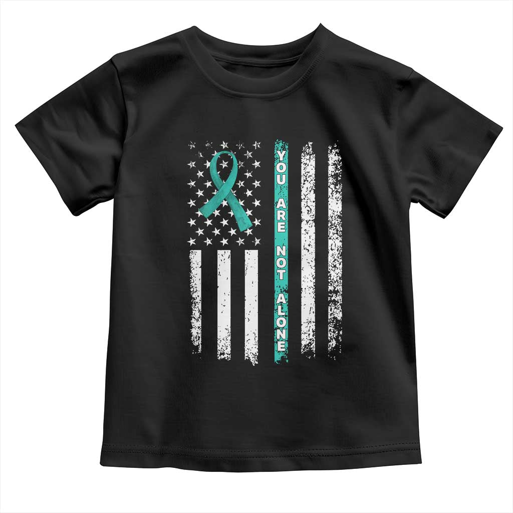 Sexual Assault Awareness Toddler T Shirt You Are Not Alone Ribbon Flag TS14 Black Print Your Wear