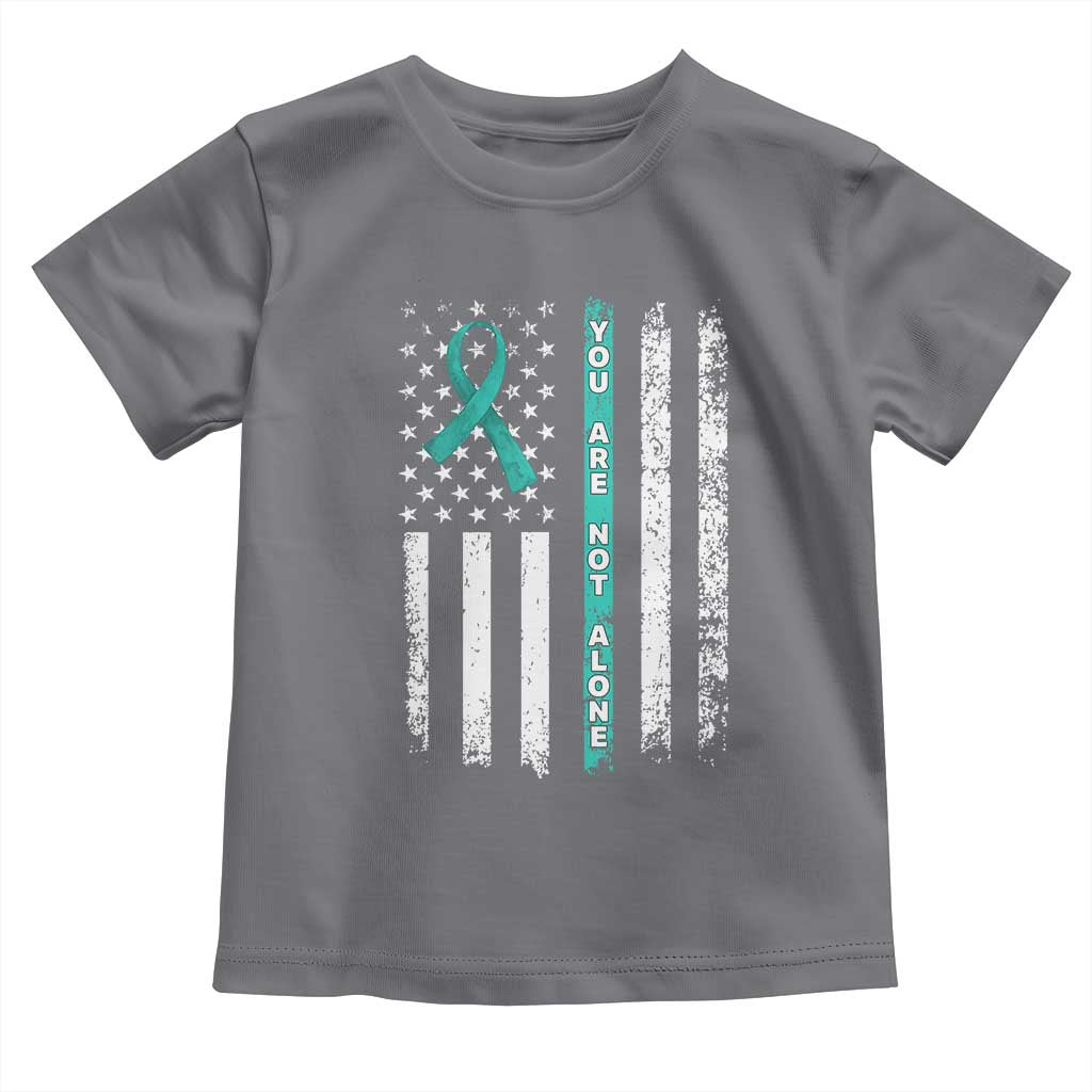 Sexual Assault Awareness Toddler T Shirt You Are Not Alone Ribbon Flag TS14 Charcoal Print Your Wear
