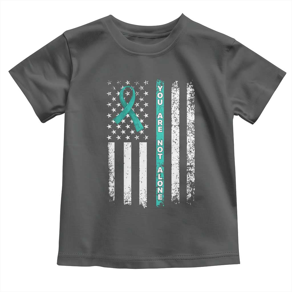 Sexual Assault Awareness Toddler T Shirt You Are Not Alone Ribbon Flag TS14 Dark Heather Print Your Wear