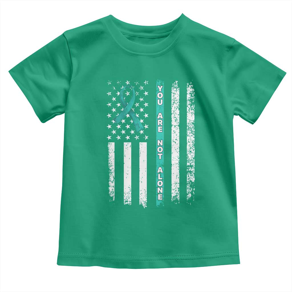 Sexual Assault Awareness Toddler T Shirt You Are Not Alone Ribbon Flag TS14 Irish Green Print Your Wear