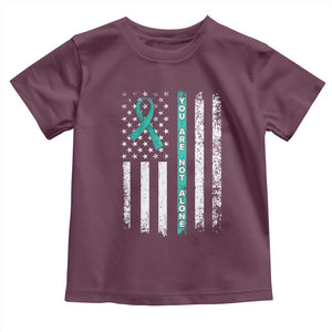 Sexual Assault Awareness Toddler T Shirt You Are Not Alone Ribbon Flag TS14 Maroon Print Your Wear