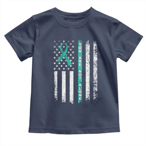 Sexual Assault Awareness Toddler T Shirt You Are Not Alone Ribbon Flag TS14 Navy Print Your Wear