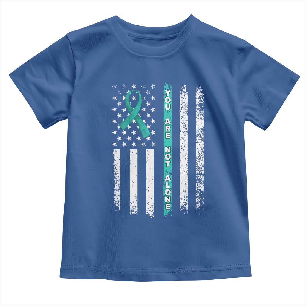 Sexual Assault Awareness Toddler T Shirt You Are Not Alone Ribbon Flag TS14 Royal Blue Print Your Wear