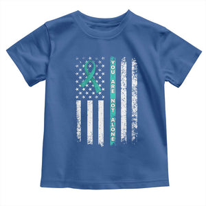 Sexual Assault Awareness Toddler T Shirt You Are Not Alone Ribbon Flag TS14 Royal Blue Print Your Wear