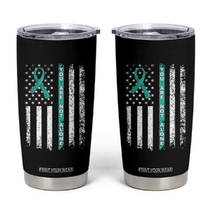 Sexual Assault Awareness Tumbler Cup You Are Not Alone Ribbon Flag TS14 Black Print Your Wear