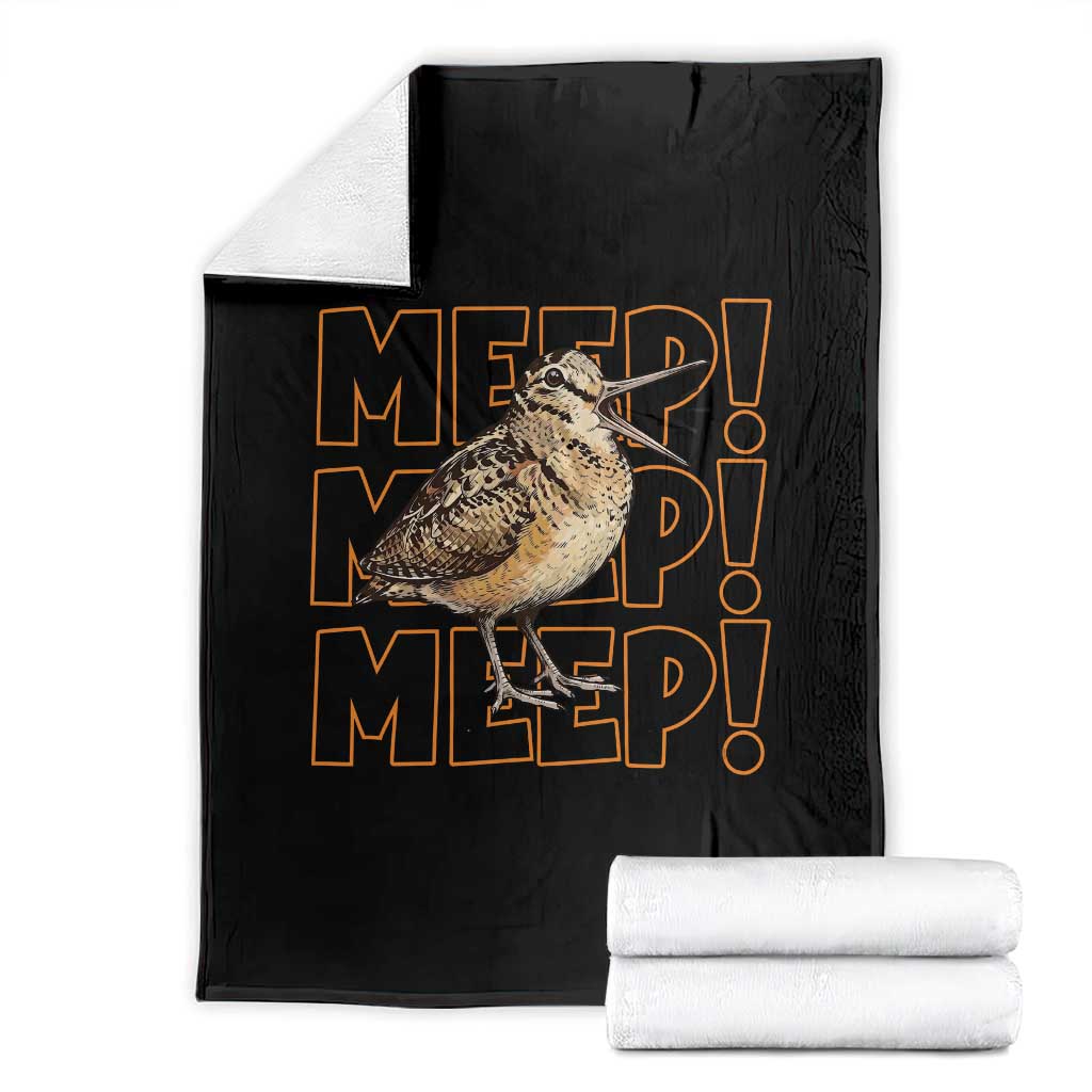 Woodcock Meep Throw Blanket Funny Nature Lover TS14 Black Print Your Wear