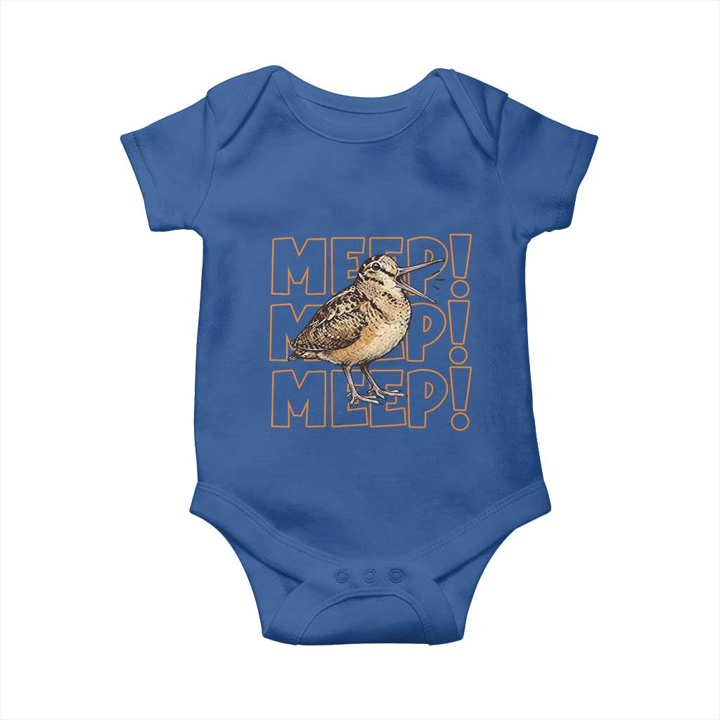Woodcock Meep Baby Onesie Funny Nature Lover TS14 Royal Blue Print Your Wear
