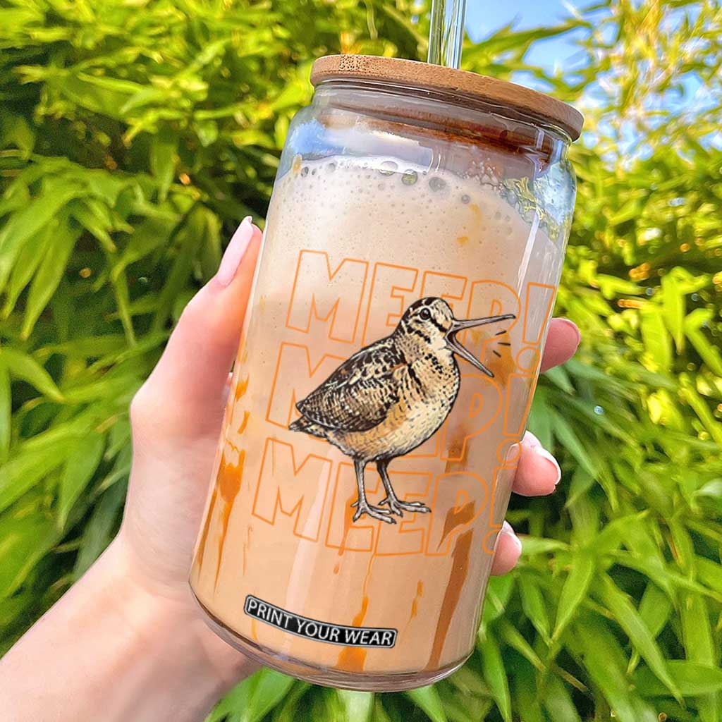 Woodcock Meep Glass Can Funny Nature Lover TS14 Black Print Your Wear