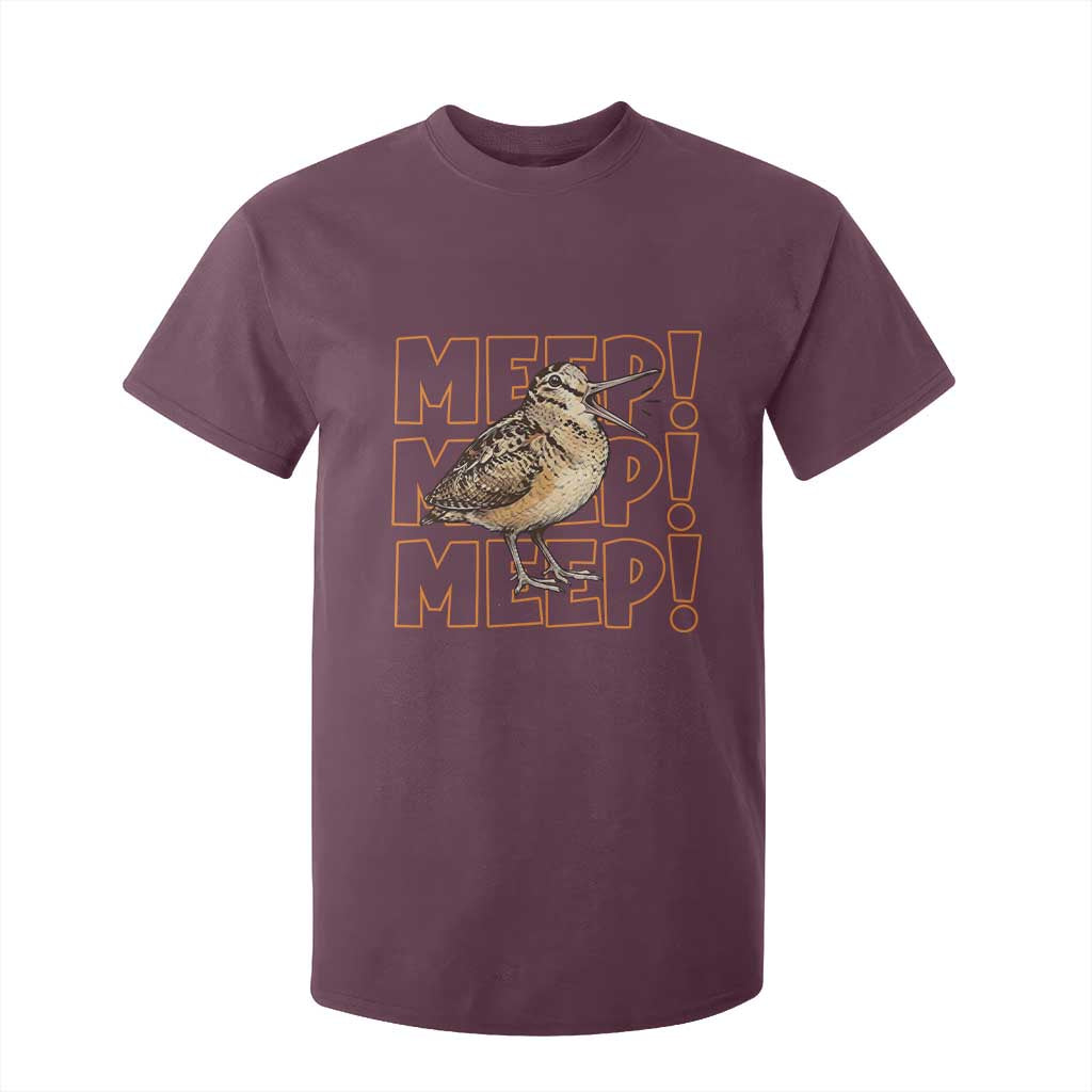 Woodcock Meep T Shirt For Kid Funny Nature Lover TS14 Maroon Print Your Wear