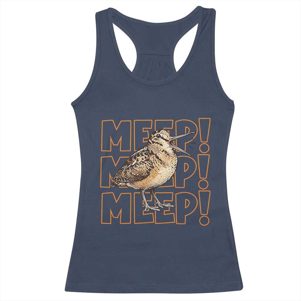 Woodcock Meep Racerback Tank Top Funny Nature Lover TS14 Navy Print Your Wear