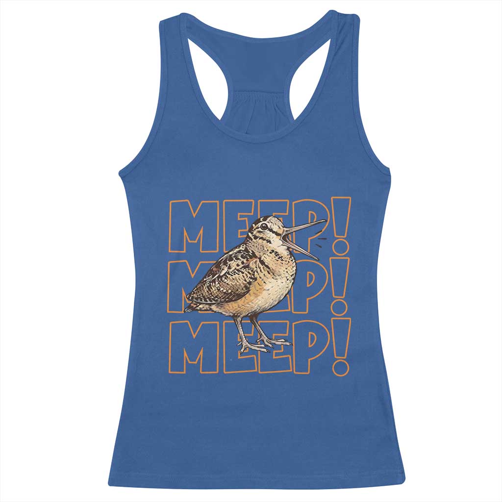 Woodcock Meep Racerback Tank Top Funny Nature Lover TS14 Royal Blue Print Your Wear