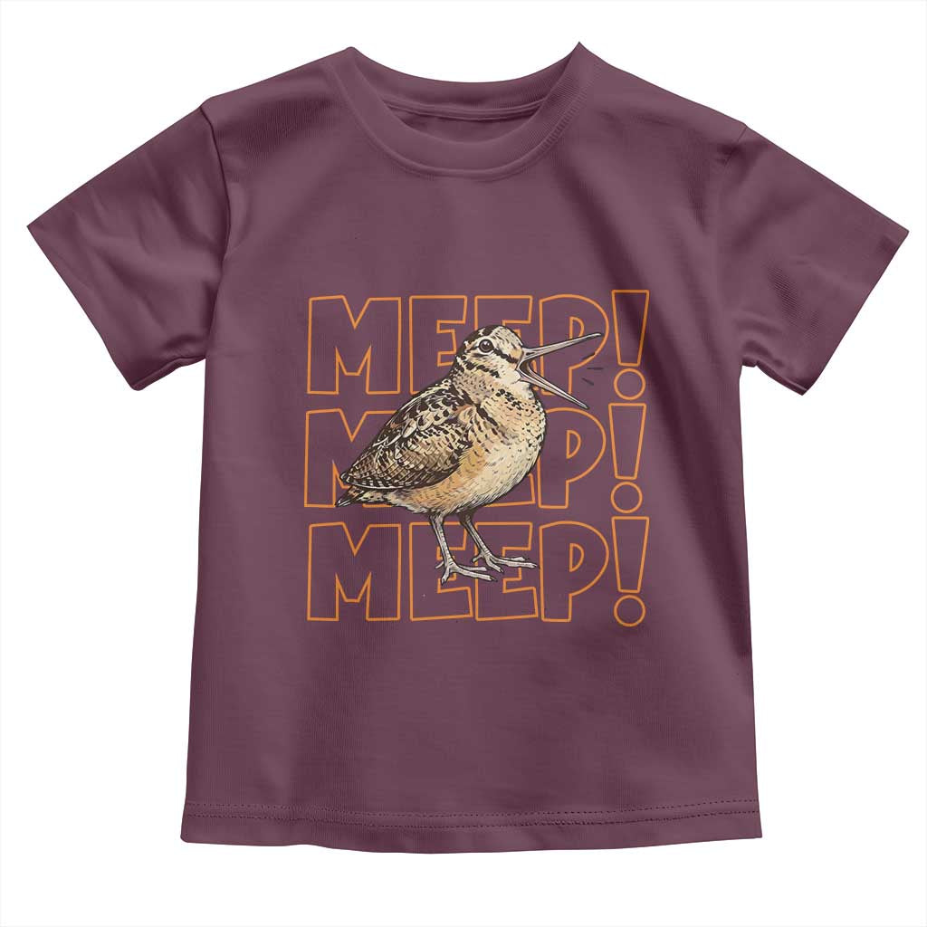 Woodcock Meep Toddler T Shirt Funny Nature Lover TS14 Maroon Print Your Wear