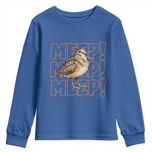 Woodcock Meep Youth Sweatshirt Funny Nature Lover TS14 Royal Blue Print Your Wear
