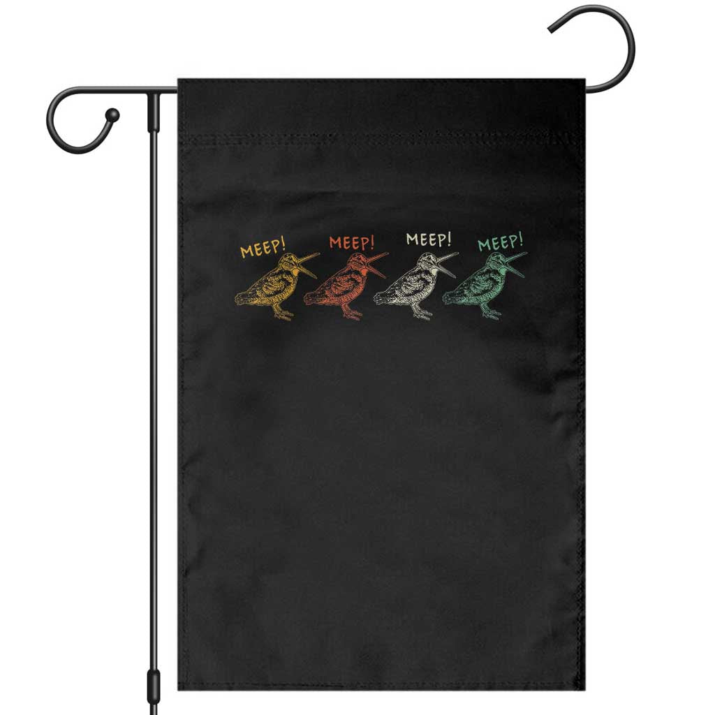 Meep Woodcock Garden Flag Retro Timberdoodle Wildlife TS14 Black Print Your Wear