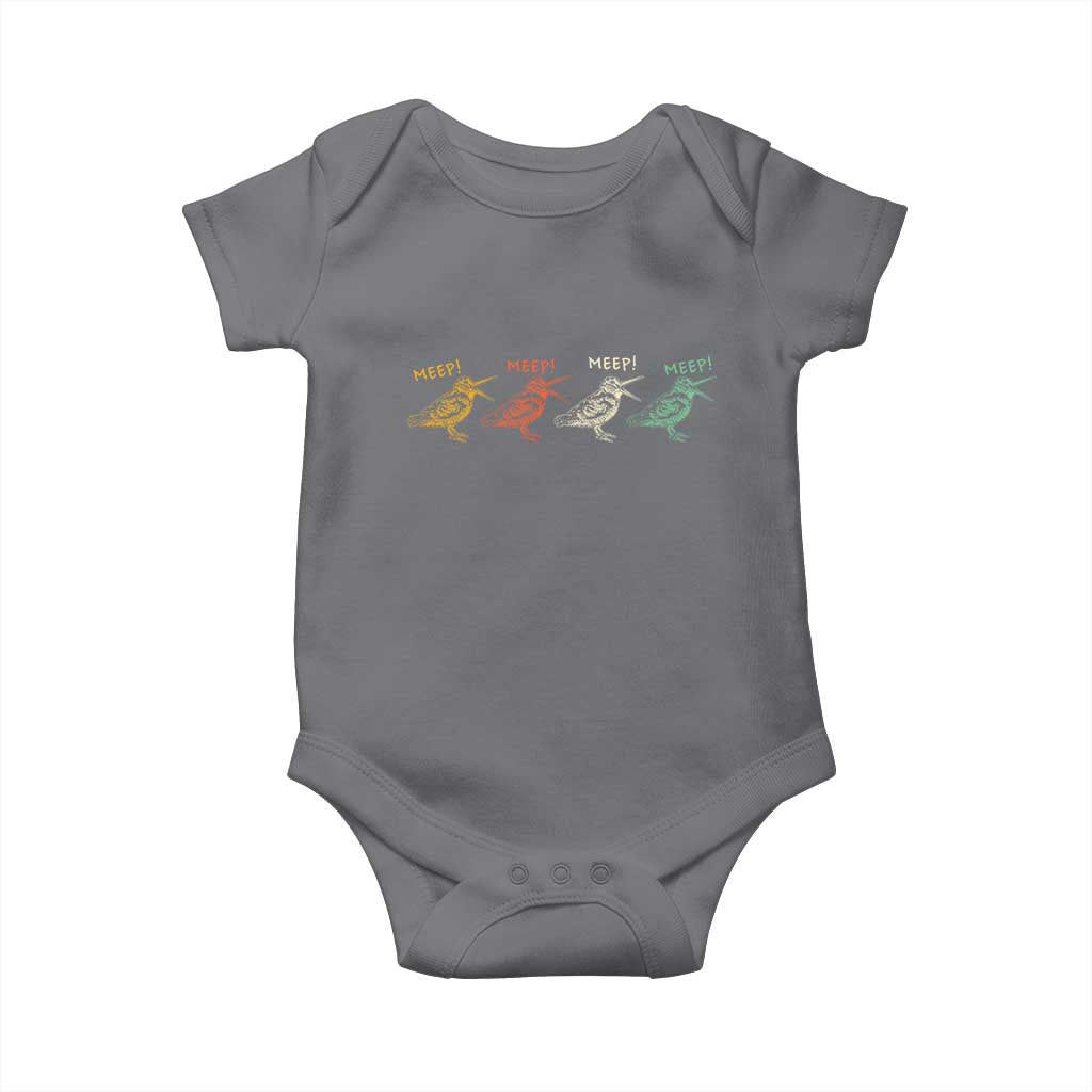 Meep Woodcock Baby Onesie Retro Timberdoodle Wildlife TS14 Charcoal Print Your Wear