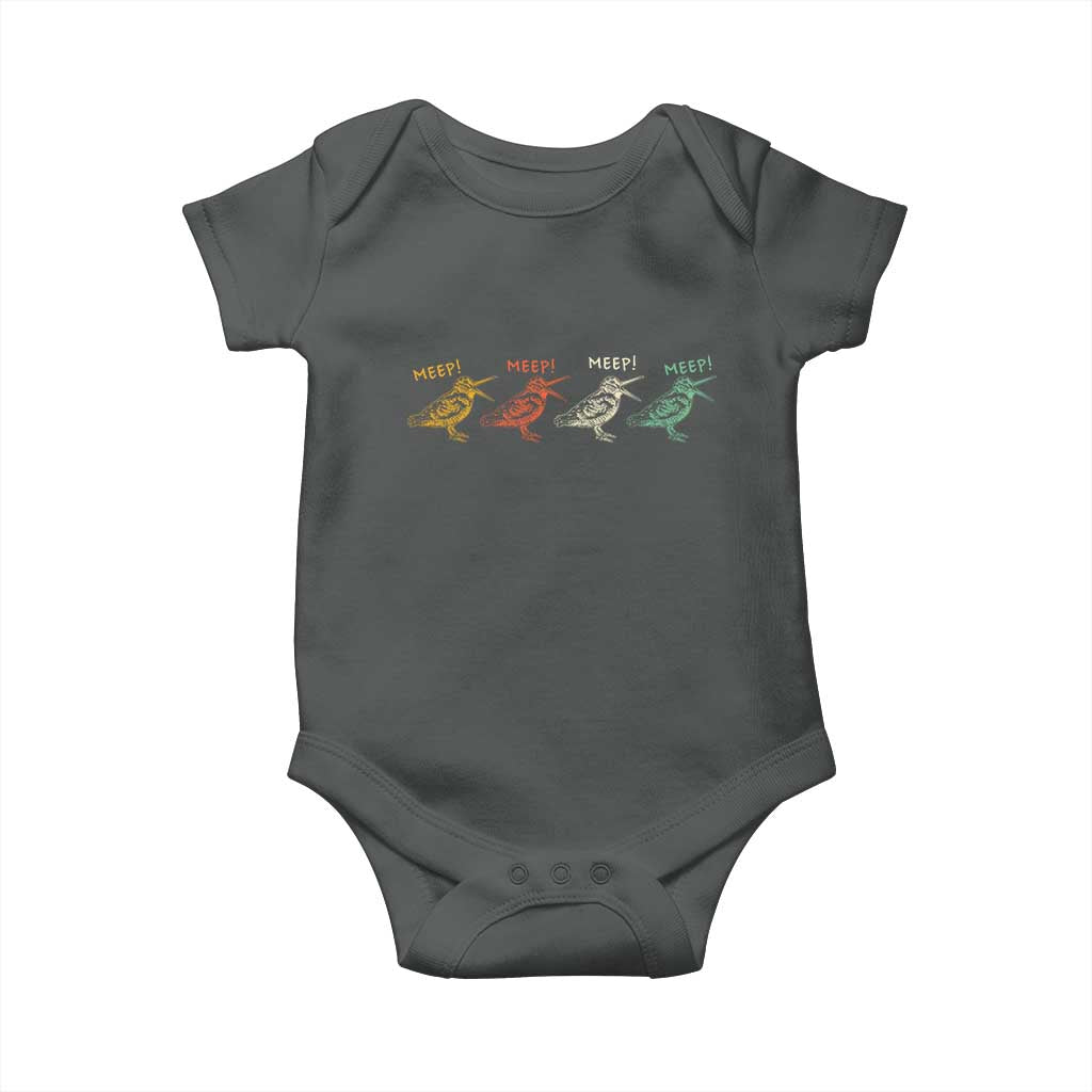 Meep Woodcock Baby Onesie Retro Timberdoodle Wildlife TS14 Dark Heather Print Your Wear