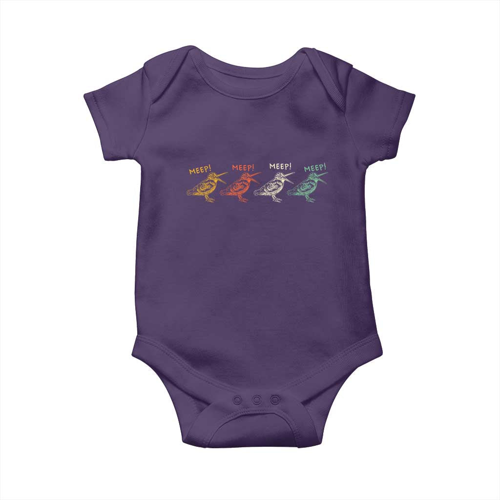 Meep Woodcock Baby Onesie Retro Timberdoodle Wildlife TS14 Purple Print Your Wear