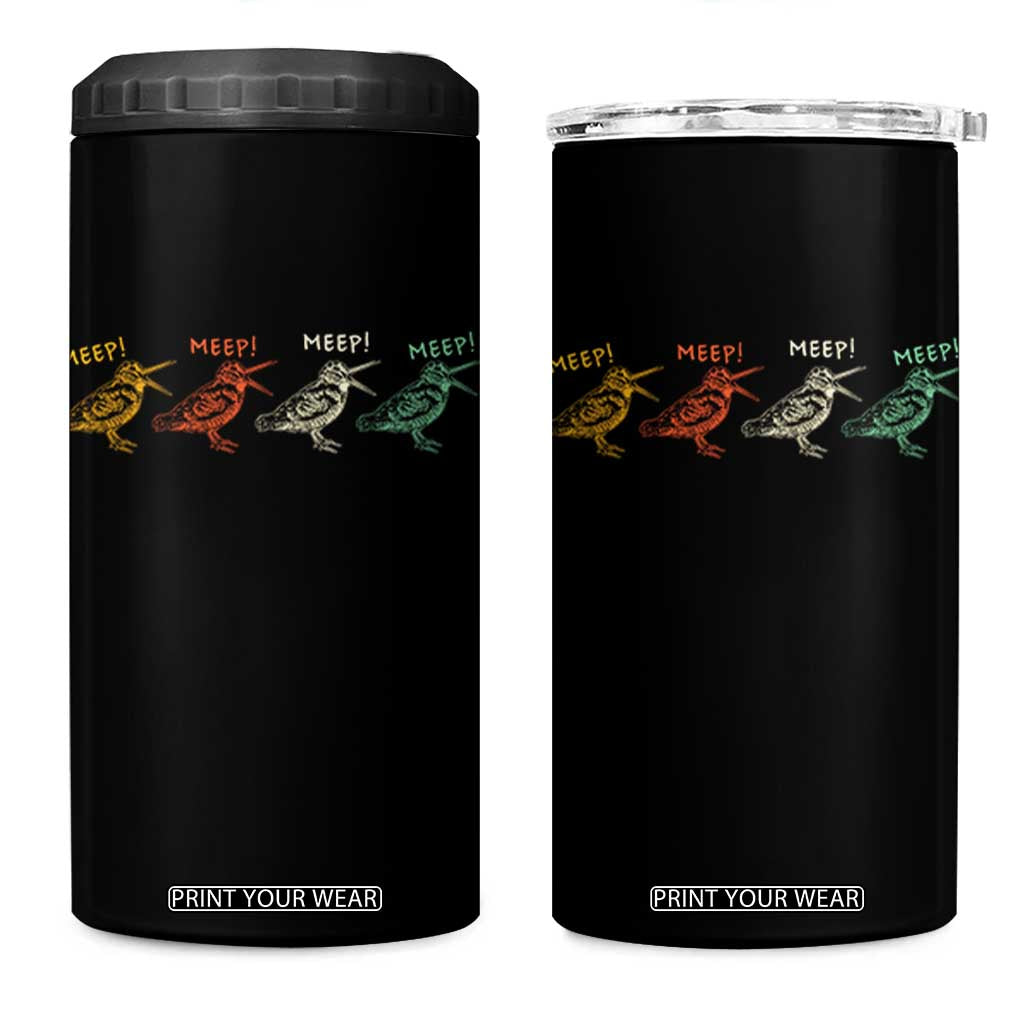 Meep Woodcock 4 in 1 Can Cooler Tumbler Retro Timberdoodle Wildlife TS14 One Size: 16 oz Black Print Your Wear