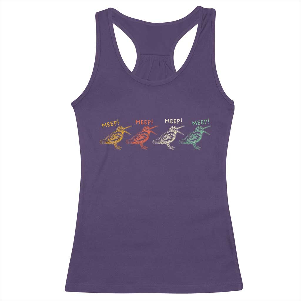 Meep Woodcock Racerback Tank Top Retro Timberdoodle Wildlife TS14 Purple Print Your Wear