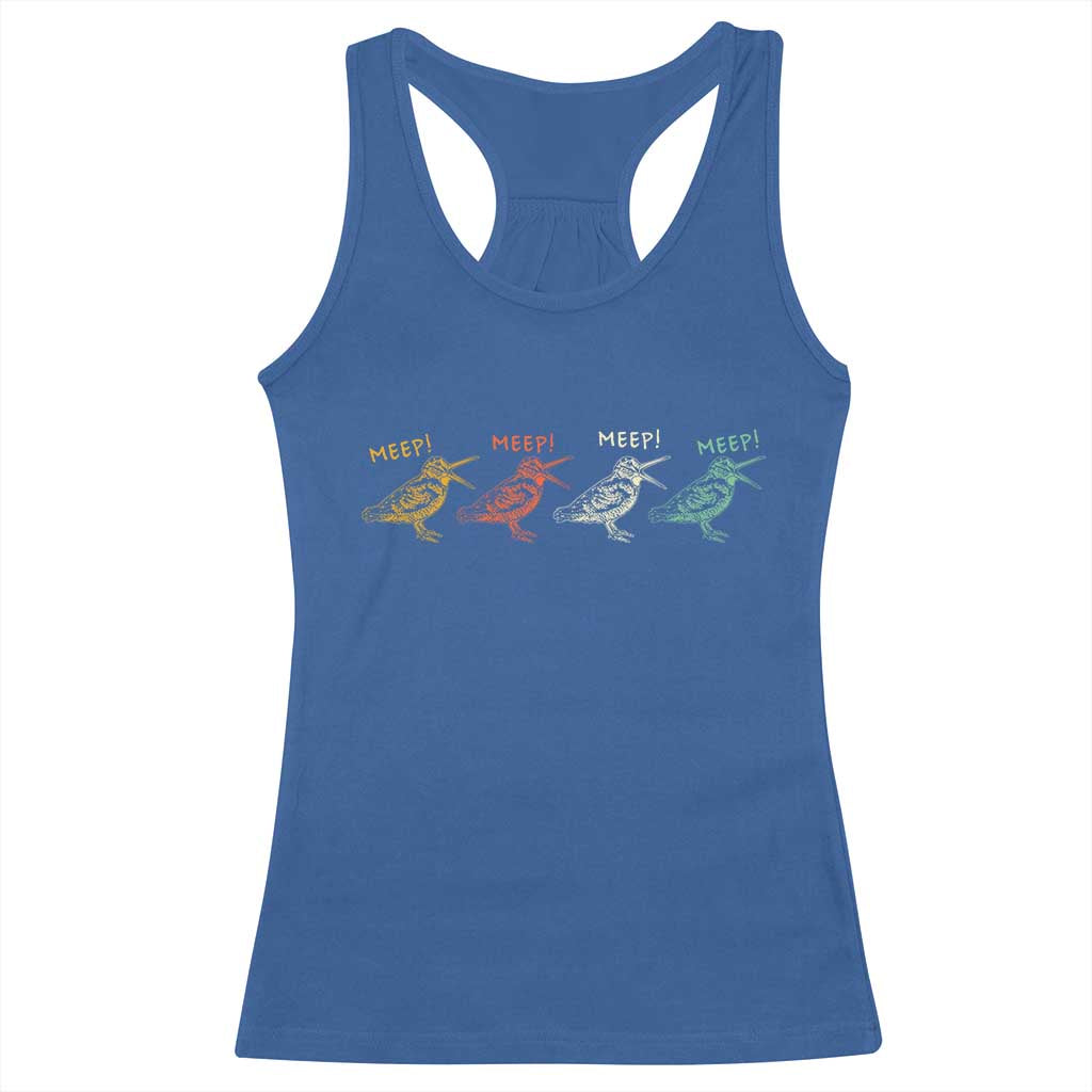 Meep Woodcock Racerback Tank Top Retro Timberdoodle Wildlife TS14 Royal Blue Print Your Wear
