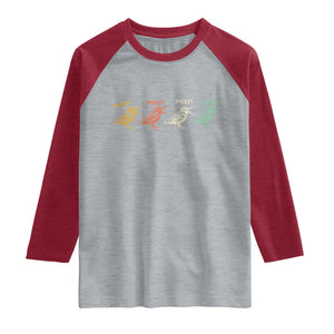 Meep Woodcock Raglan Shirt Retro Timberdoodle Wildlife TS14 Heather Gray Heather Red Print Your Wear