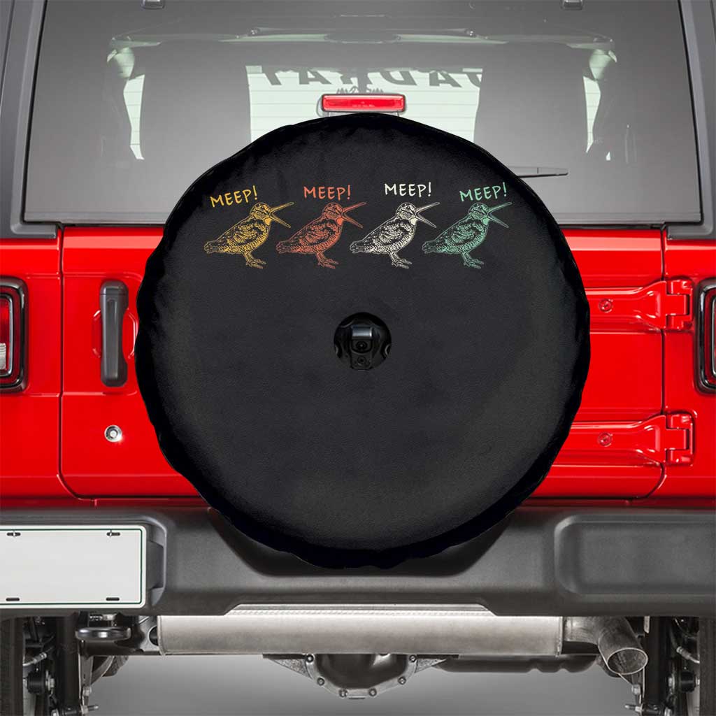 Meep Woodcock Spare Tire Cover Retro Timberdoodle Wildlife TS14 Black Print Your Wear