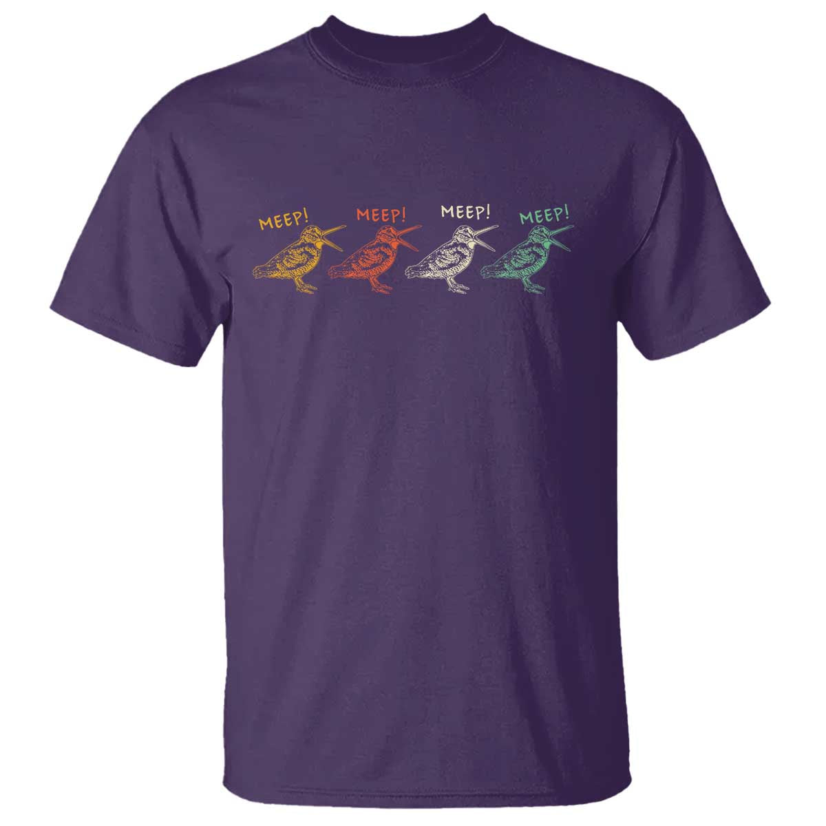 Meep Woodcock T Shirt Retro Timberdoodle Wildlife TS14 Purple Print Your Wear