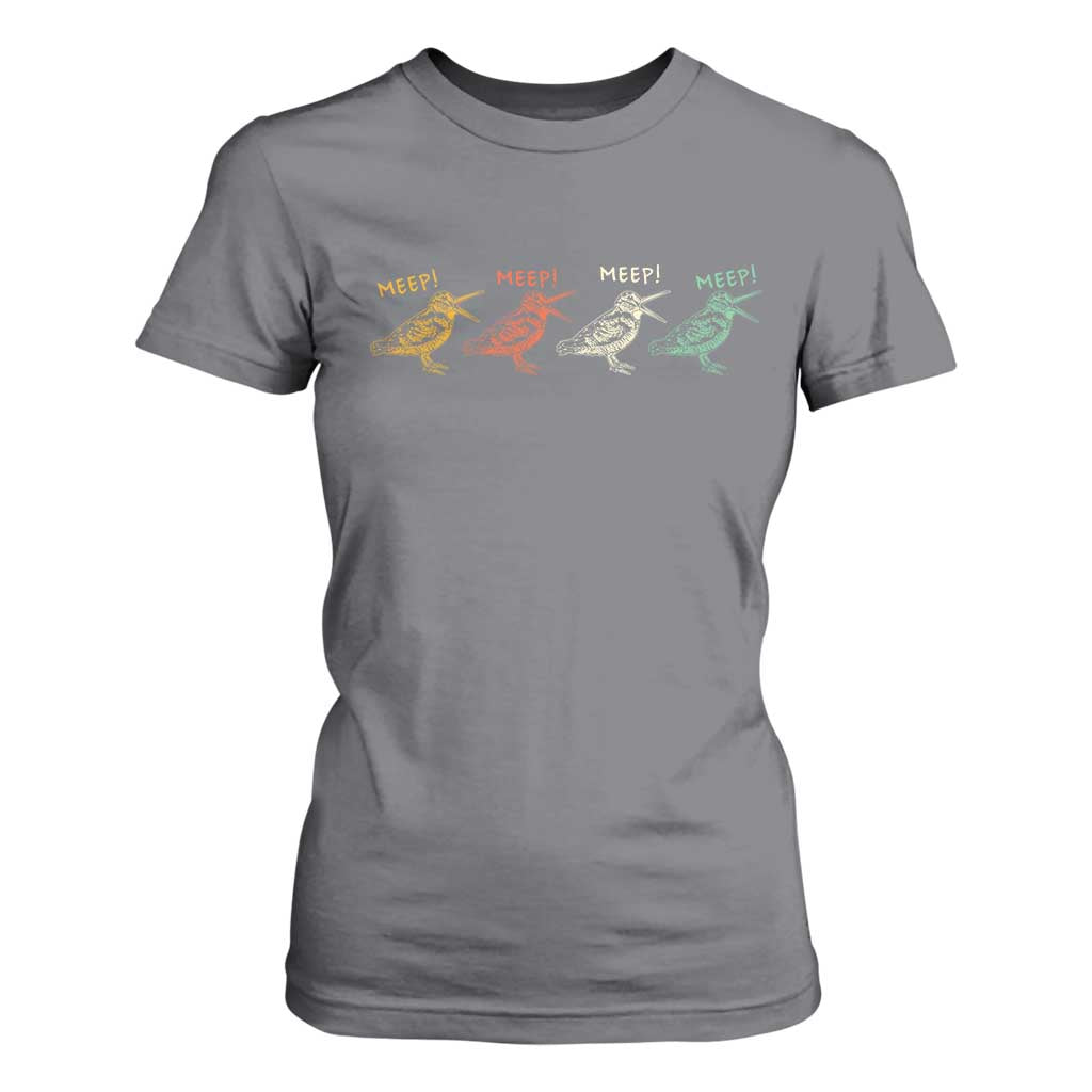 Meep Woodcock T Shirt For Women Retro Timberdoodle Wildlife TS14 Charcoal Print Your Wear