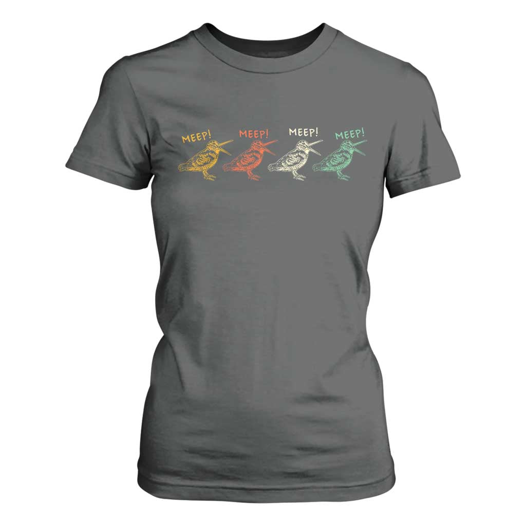 Meep Woodcock T Shirt For Women Retro Timberdoodle Wildlife TS14 Dark Heather Print Your Wear
