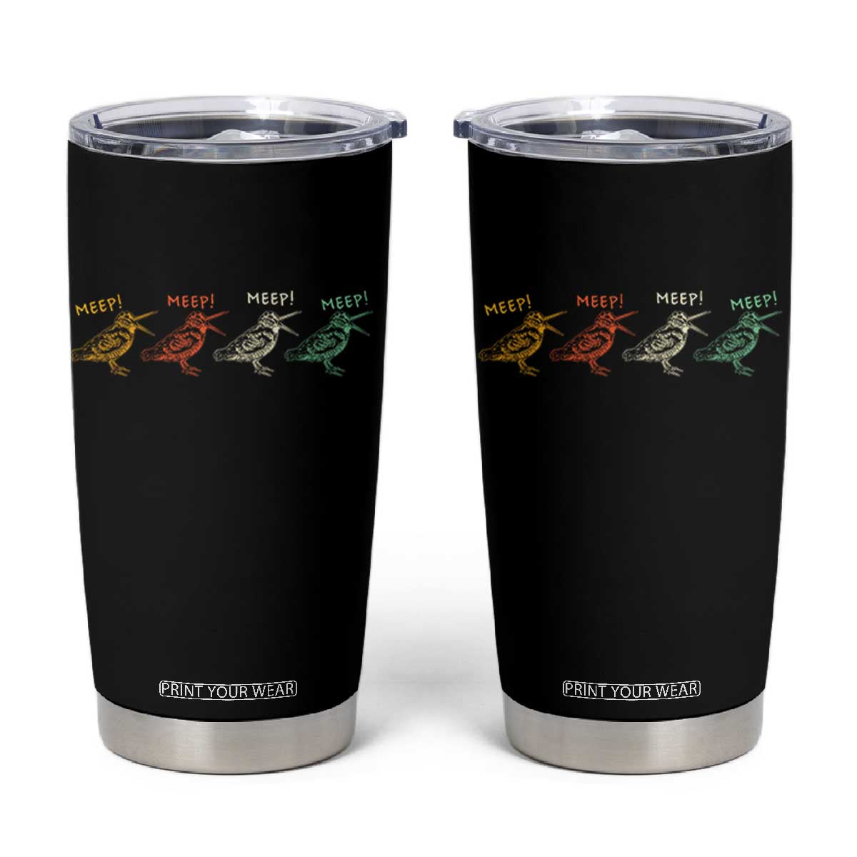 Meep Woodcock Tumbler Cup Retro Timberdoodle Wildlife TS14 Black Print Your Wear