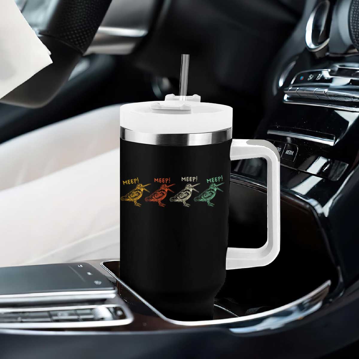 Meep Woodcock Tumbler With Handle Retro Timberdoodle Wildlife TS14 Print Your Wear