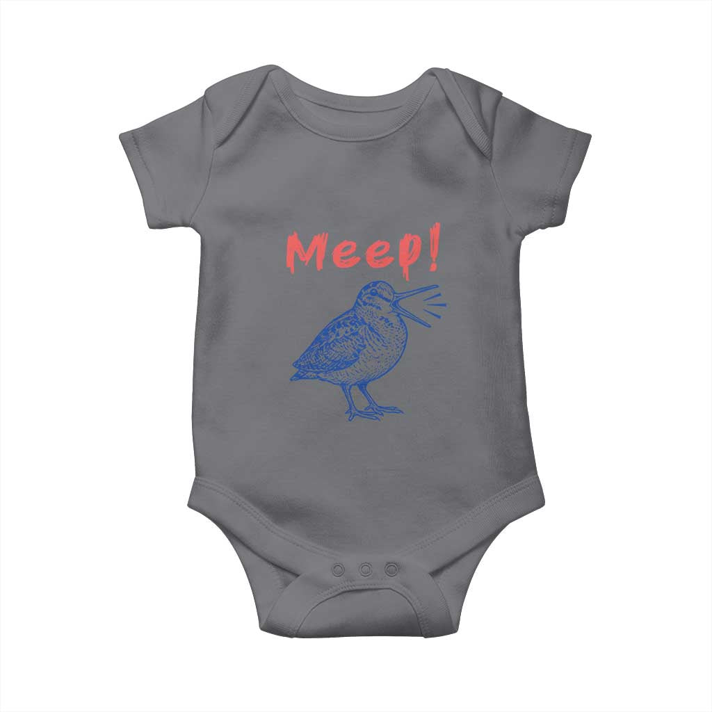 Meep Woodcock Baby Onesie Cute Bird Meme TS14 Charcoal Print Your Wear