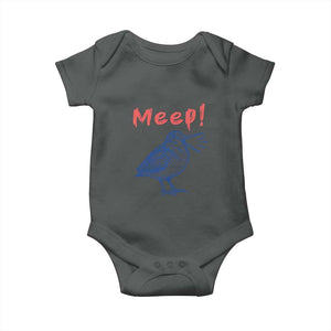 Meep Woodcock Baby Onesie Cute Bird Meme TS14 Dark Heather Print Your Wear