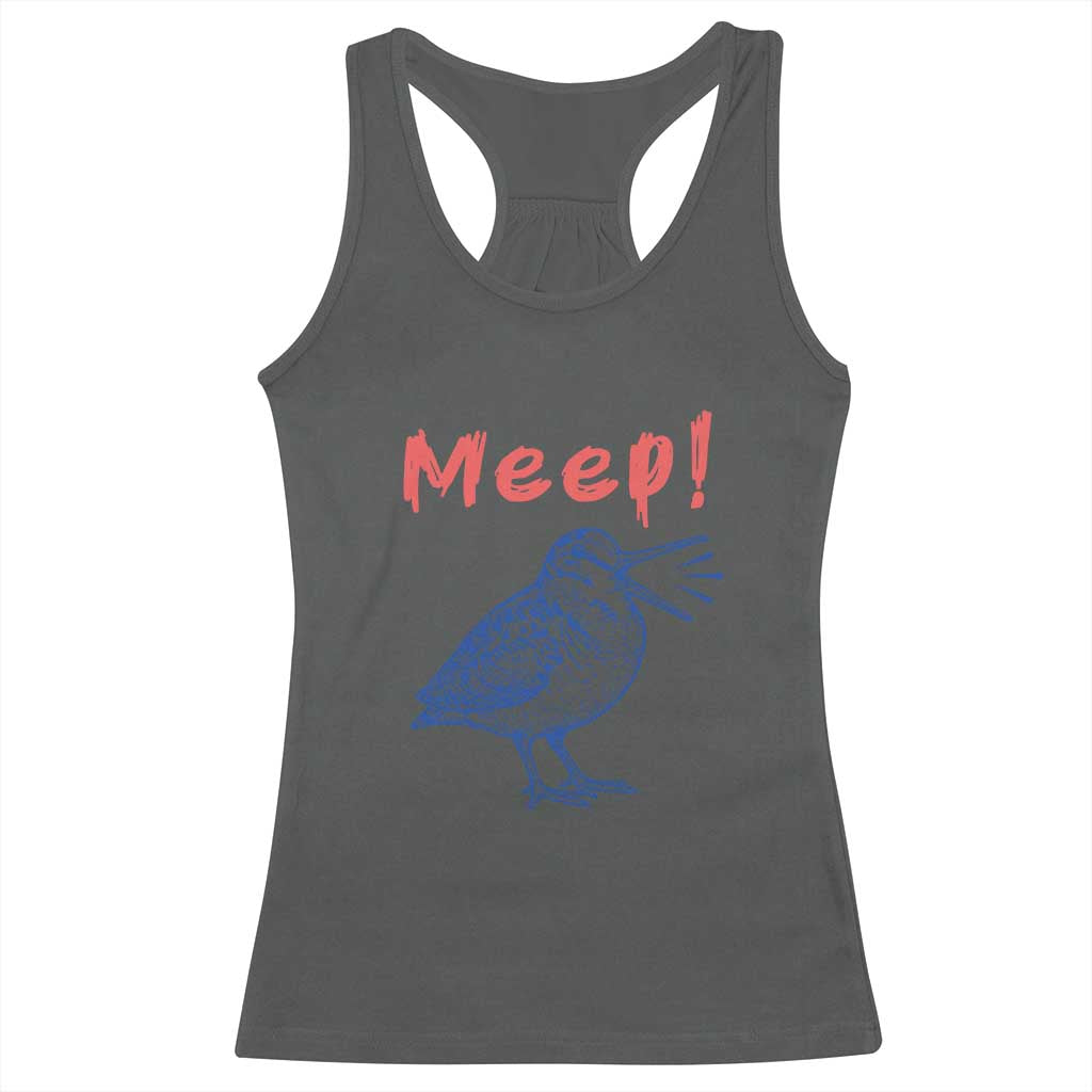 Meep Woodcock Racerback Tank Top Cute Bird Meme TS14 Dark Heather Print Your Wear