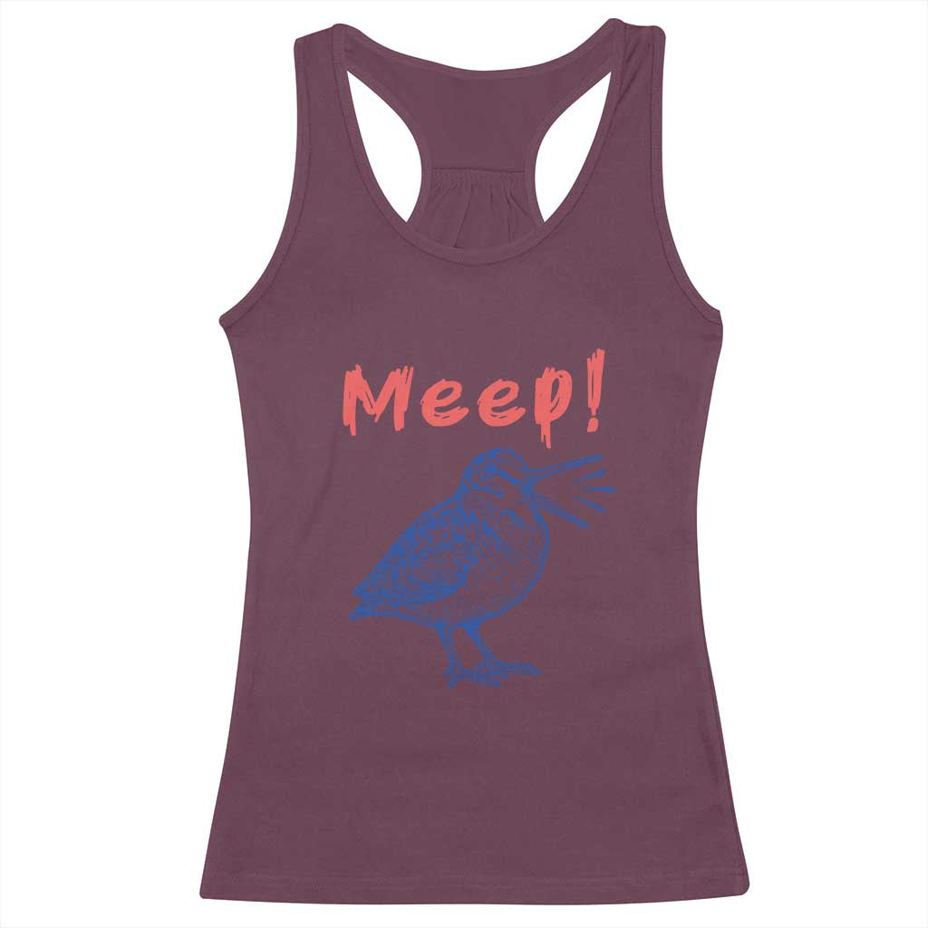 Meep Woodcock Racerback Tank Top Cute Bird Meme TS14 Maroon Print Your Wear