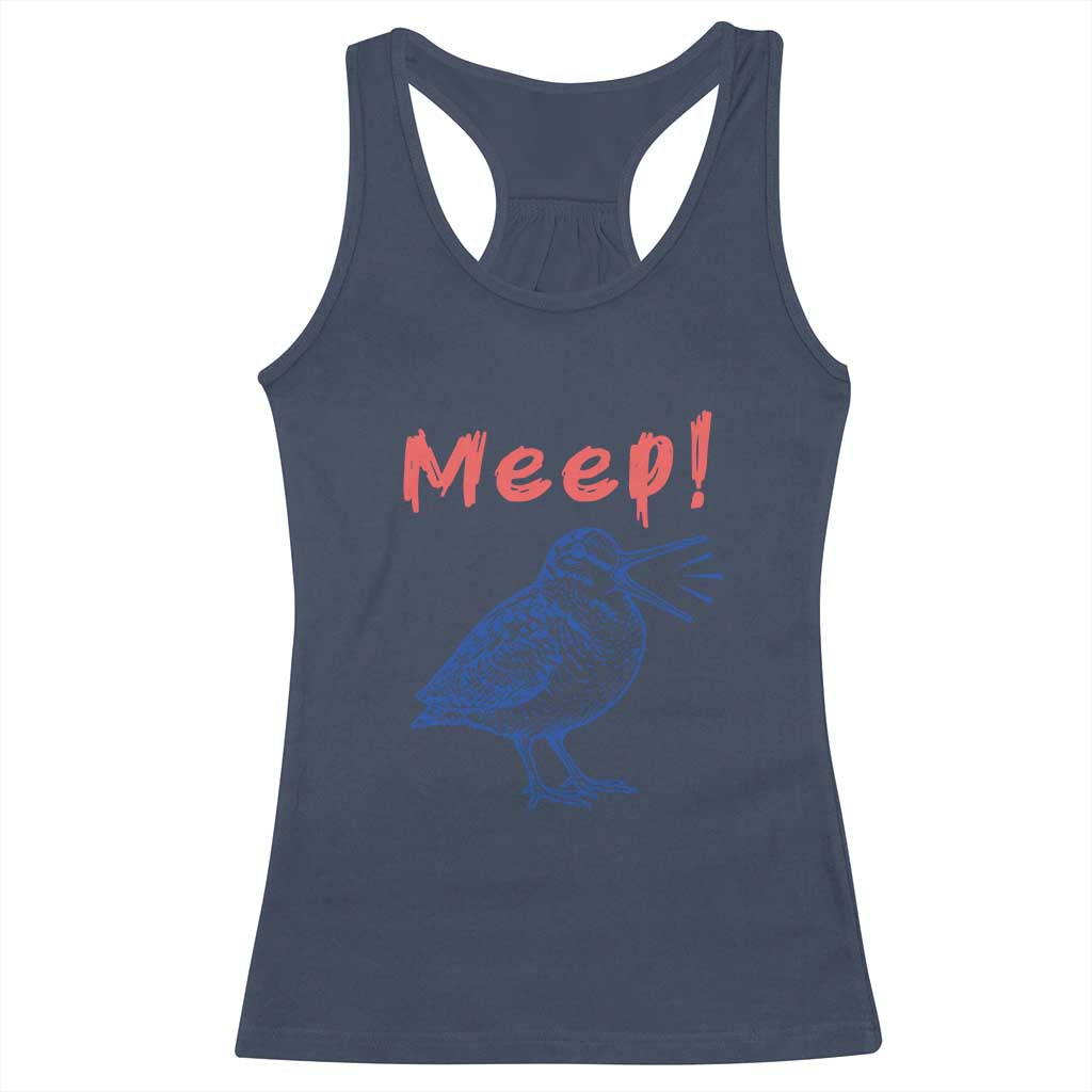 Meep Woodcock Racerback Tank Top Cute Bird Meme TS14 Navy Print Your Wear