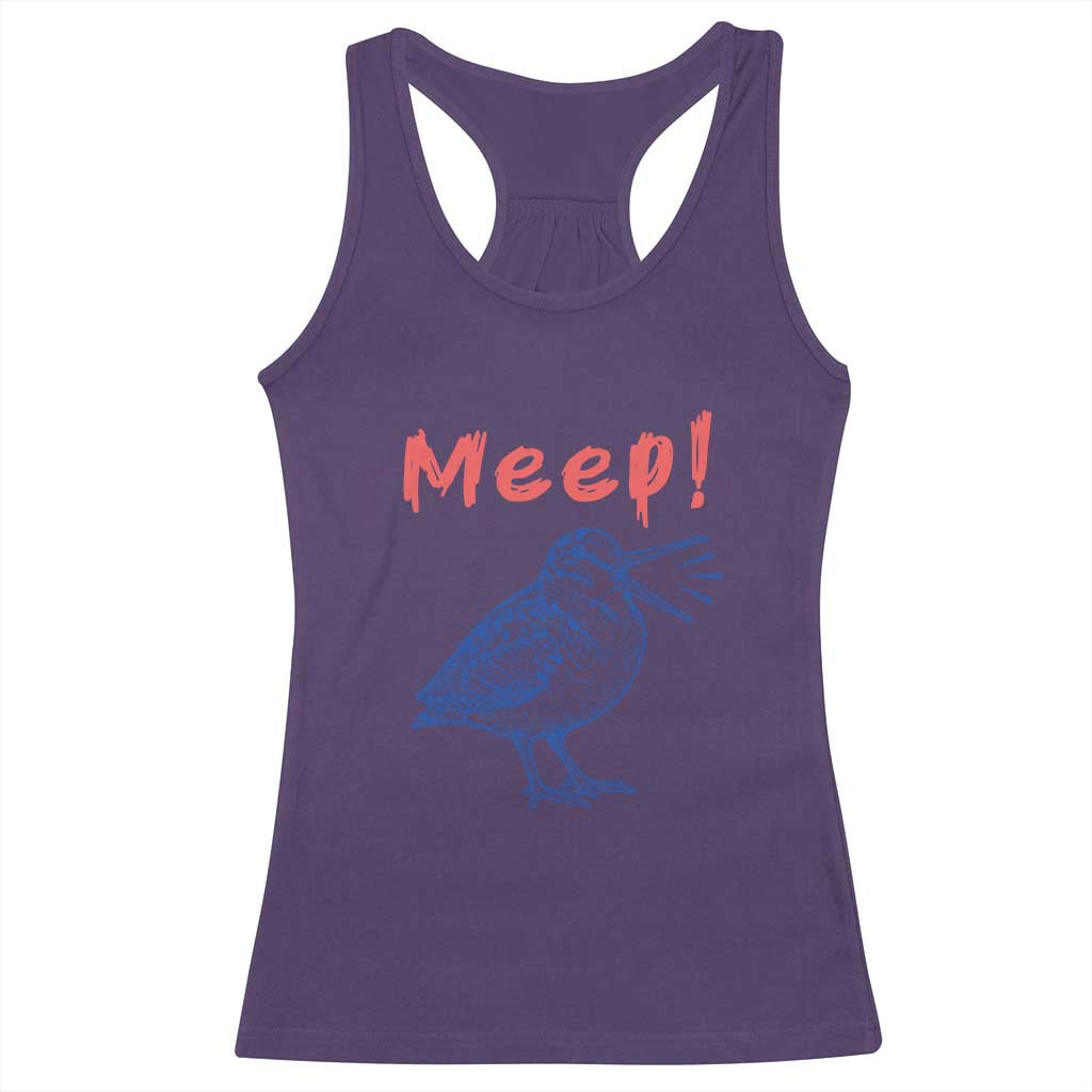 Meep Woodcock Racerback Tank Top Cute Bird Meme TS14 Purple Print Your Wear