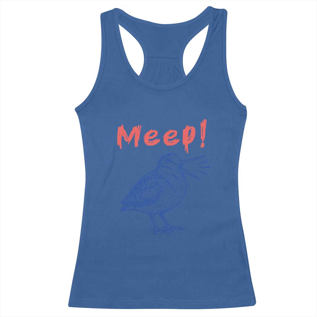 Meep Woodcock Racerback Tank Top Cute Bird Meme TS14 Royal Blue Print Your Wear
