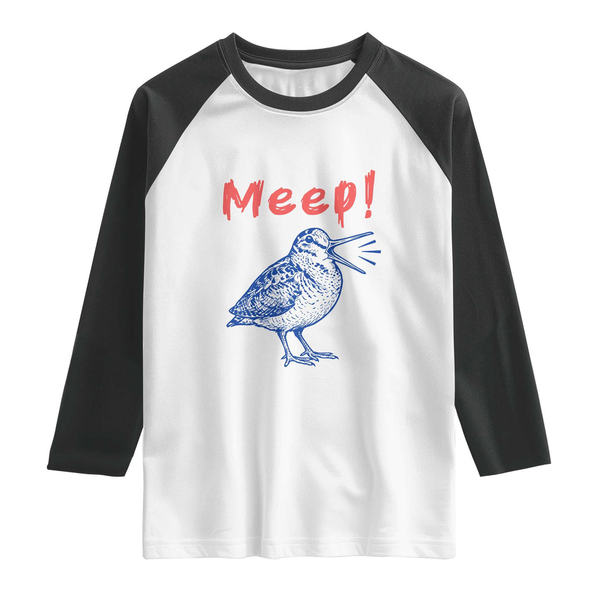 Meep Woodcock Raglan Shirt Cute Bird Meme TS14 White Black Print Your Wear