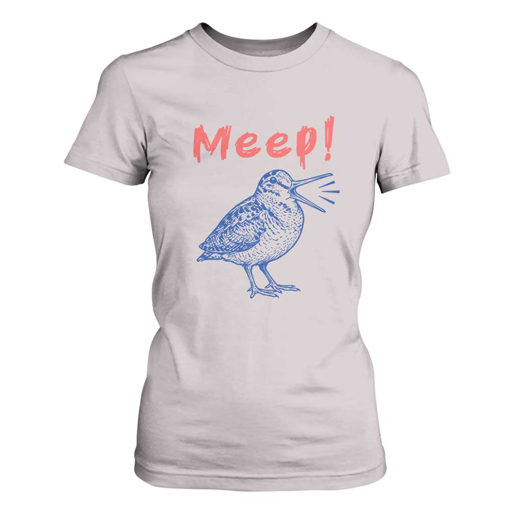 Meep Woodcock T Shirt For Women Cute Bird Meme TS14 Ice Gray Print Your Wear