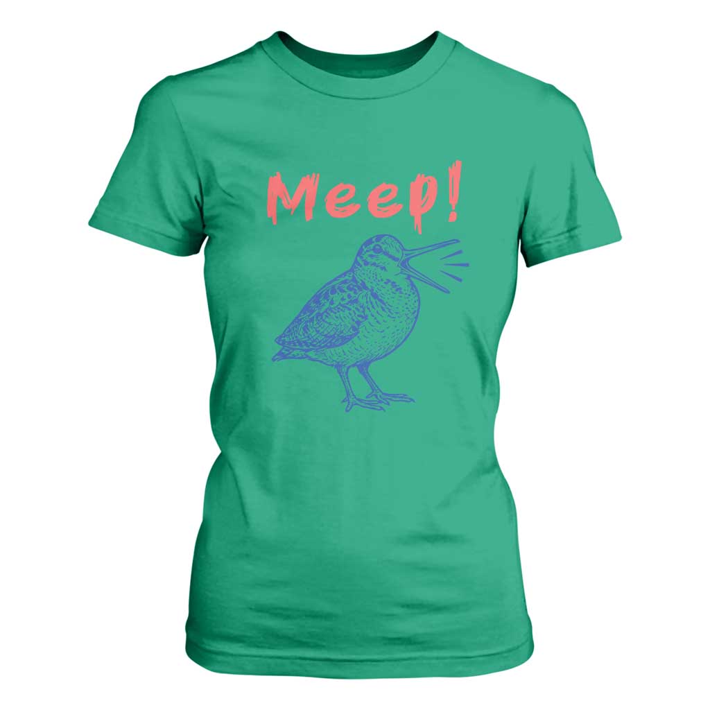 Meep Woodcock T Shirt For Women Cute Bird Meme TS14 Irish Green Print Your Wear