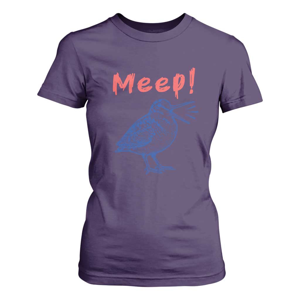 Meep Woodcock T Shirt For Women Cute Bird Meme TS14 Purple Print Your Wear