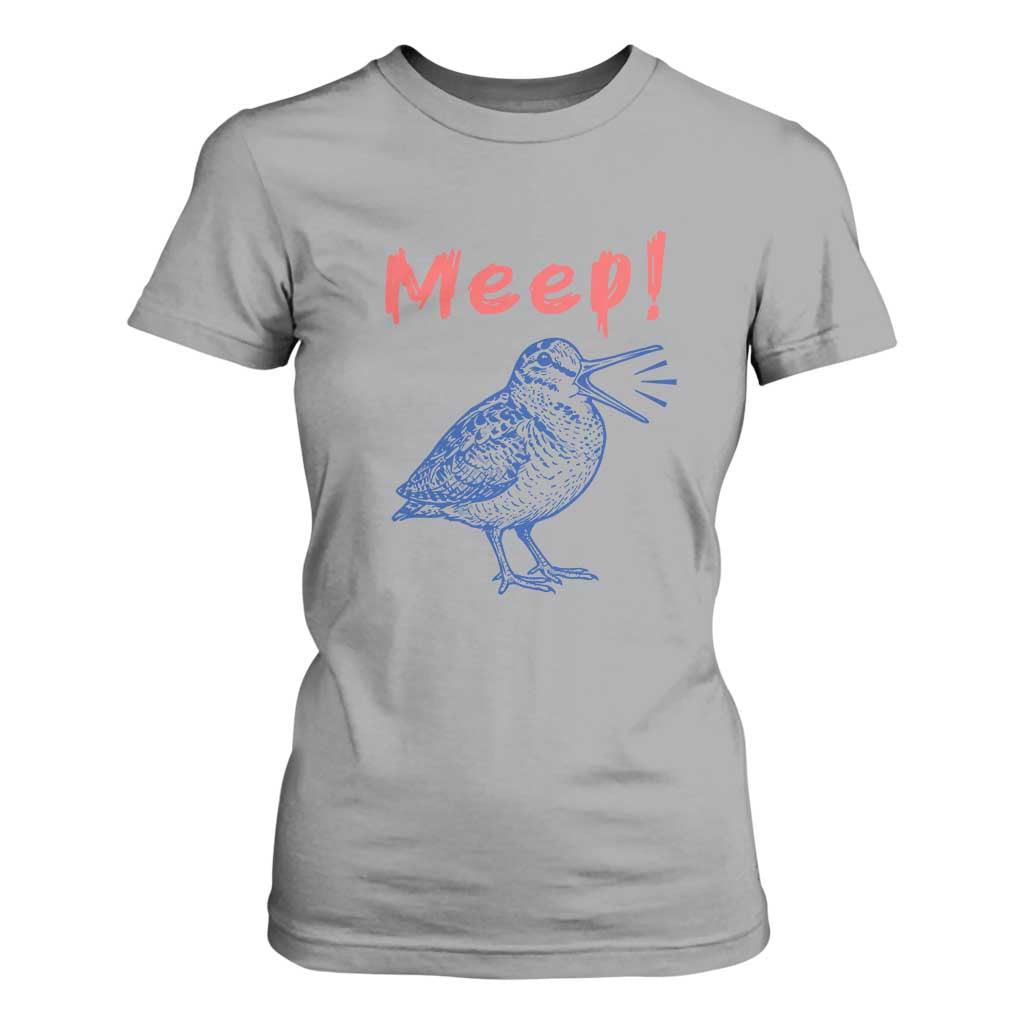 Meep Woodcock T Shirt For Women Cute Bird Meme TS14 Sport Gray Print Your Wear