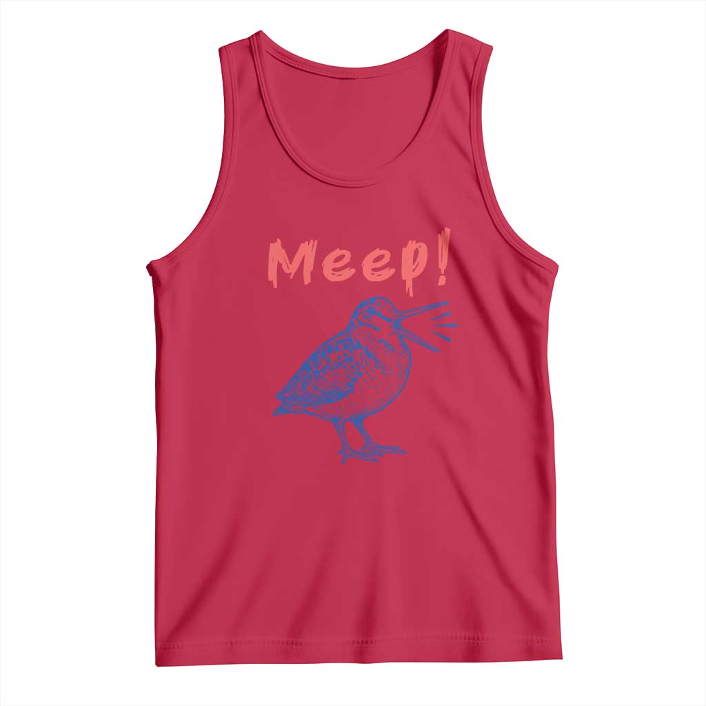 Meep Woodcock Tank Top Cute Bird Meme TS14 Red Print Your Wear