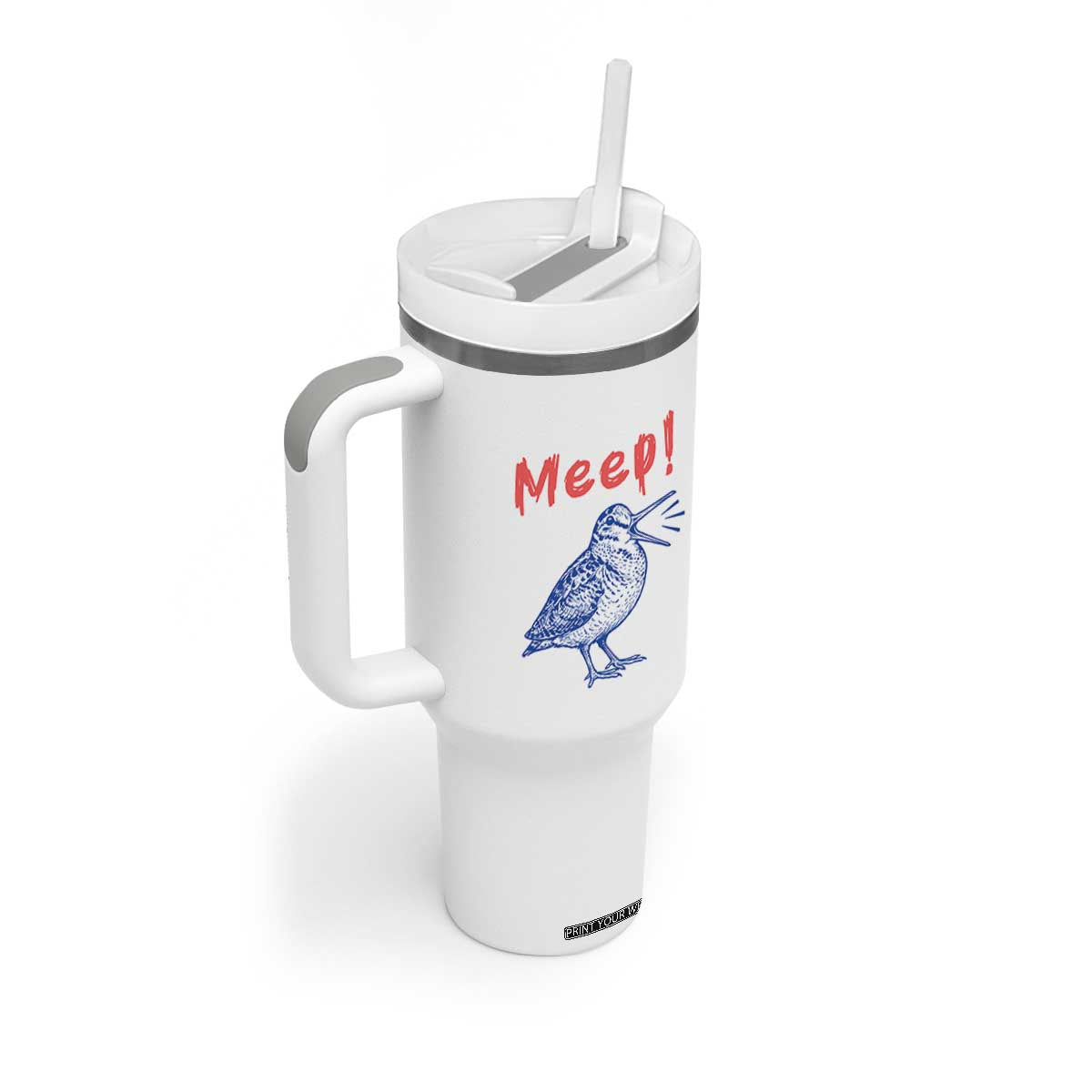 Meep Woodcock Tumbler With Handle Cute Bird Meme TS14 Print Your Wear