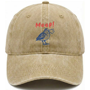 Meep Woodcock Washed Cotton Baseball Cap Cute Bird Meme TS14 Print Your Wear